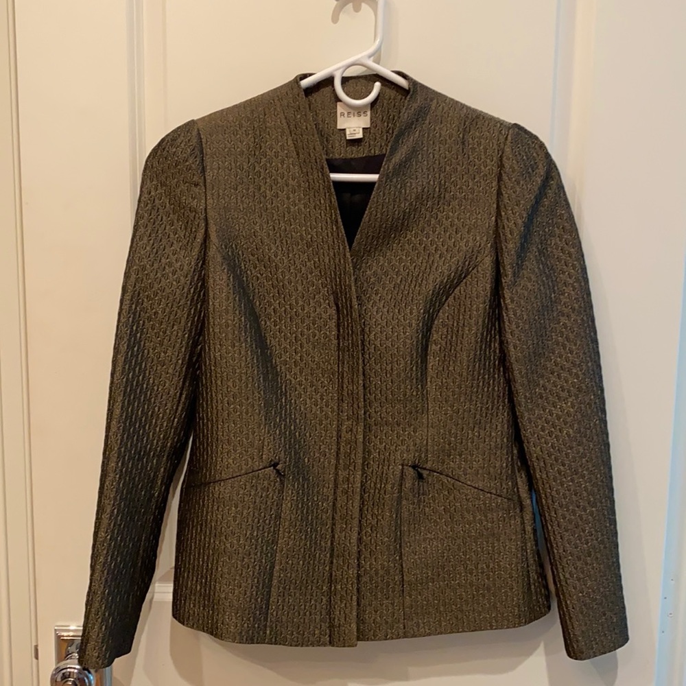Reiss dark gold / brown structured jacket, size M